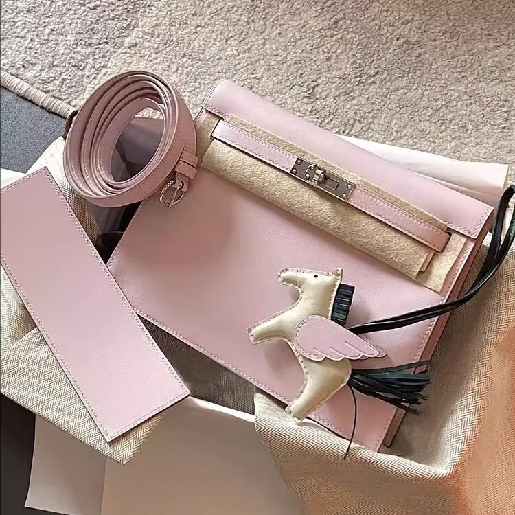 New first layer cowhide dancing bag Kelly bag underarm bag anemone purple shoulder bag crossbody retro Kelly bag