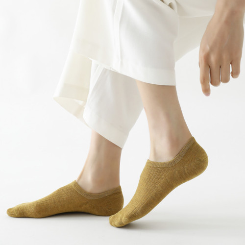 Women's Spring and Summer Thin Silicone Non-Slip New Color Cotton Low-Cut Short Socks for Women, Boat Socks with No Falling Soles and Invisible Socks