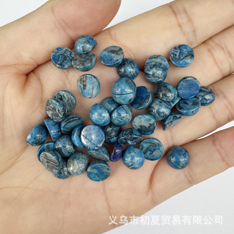 速売通爆金8mm天然石半円形戒面石パッチdiyビーズ部品卸売り