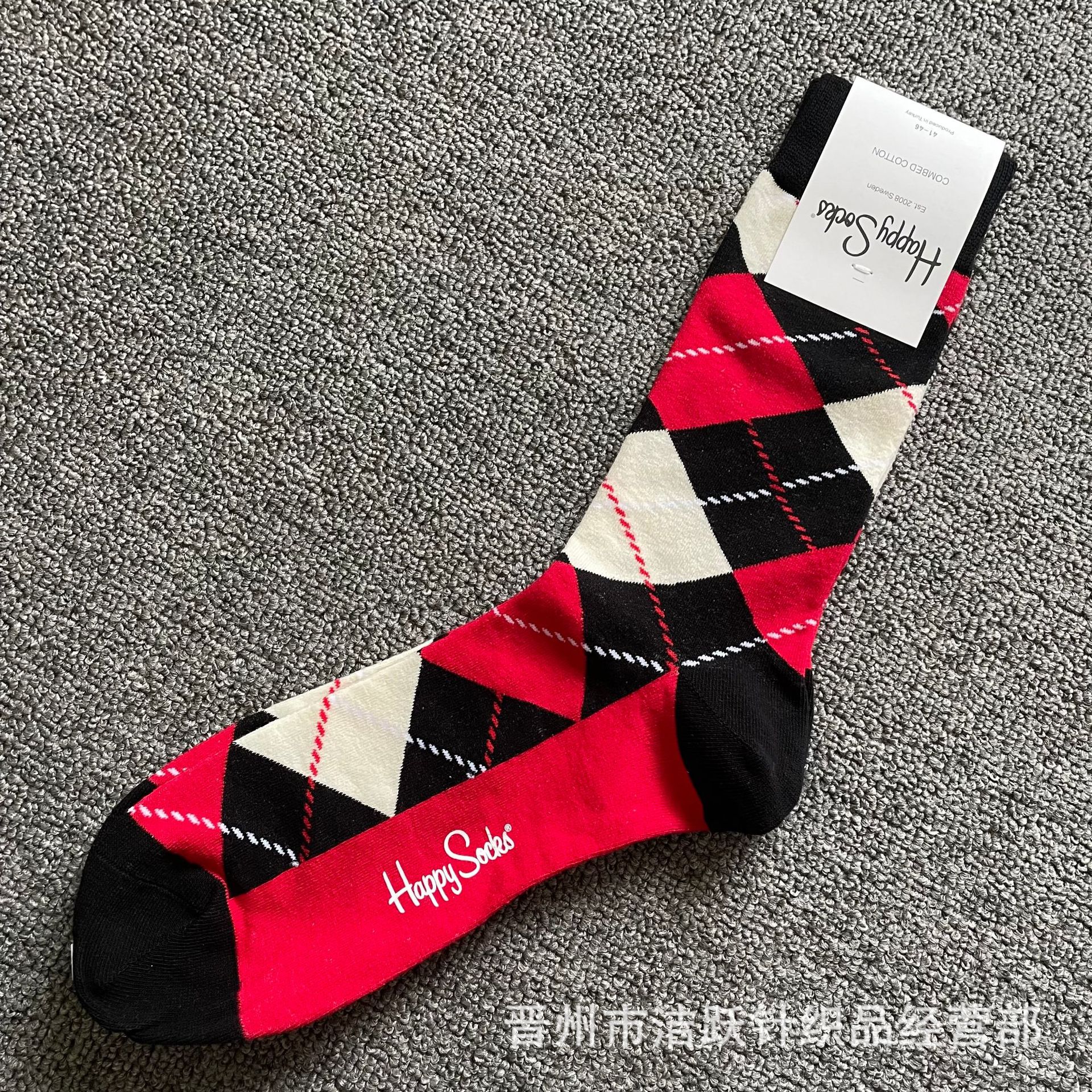 Happy socks新品高品质ハイレザー男性ソックススウェーデンコットンソックスファッションソックスカップルinsロング美脚ソックス