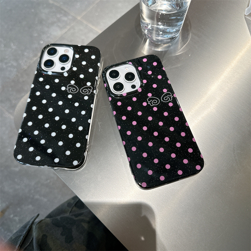 ins日韩极简细闪波点翅膀适用iPhone16苹果15ProMax/14手机壳13女|undefined