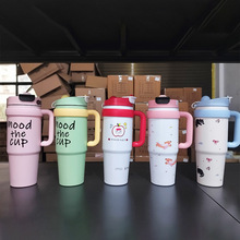 跨境巨无霸保温杯316不锈钢冰霸杯大容量车载汽车杯带把手保冷杯