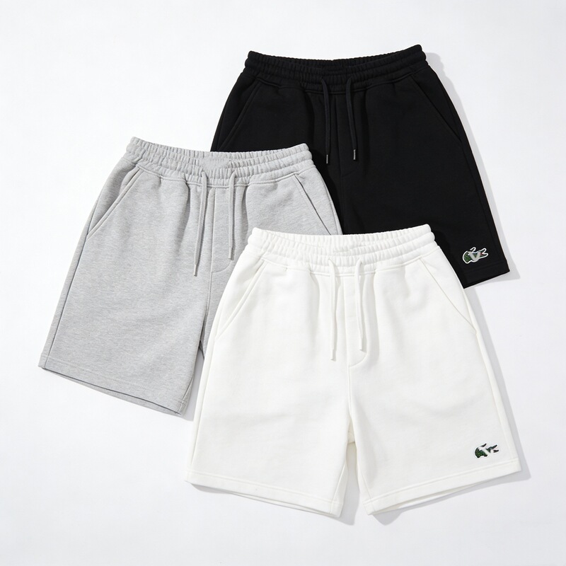 Cross-Border Supply E Fish Embroidered Cotton Shorts Trendy Brand Casual Shorts Men's Half-Length Shorts Men's Beach Shorts