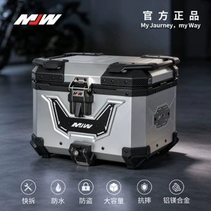 Yeni MJW Anodlanmış Gümüş BM Lock 45L55L Motosiklet Alüminium Ərinti Arxa Qutusu