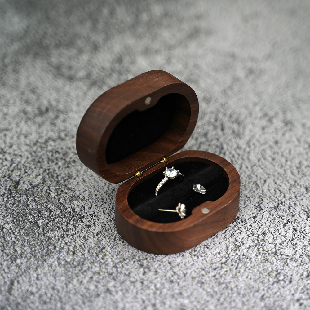 34g Weight Vintage Style Oval Wood Jewelry Boxes
