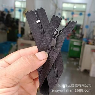 Wholesale No. 3 Nylon Pocket Zipper Bag Clothing Bag Black in stock Closed Tail Transparent Zipper Bag