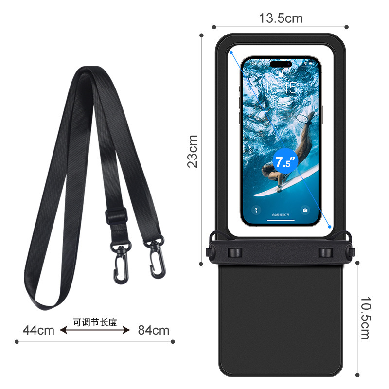 Amazonの人気のダブルコンパートメント携帯電話防水バッグ水泳ラフティングダイビング写真撮影首吊りPVC品質携帯電話ケース|undefined