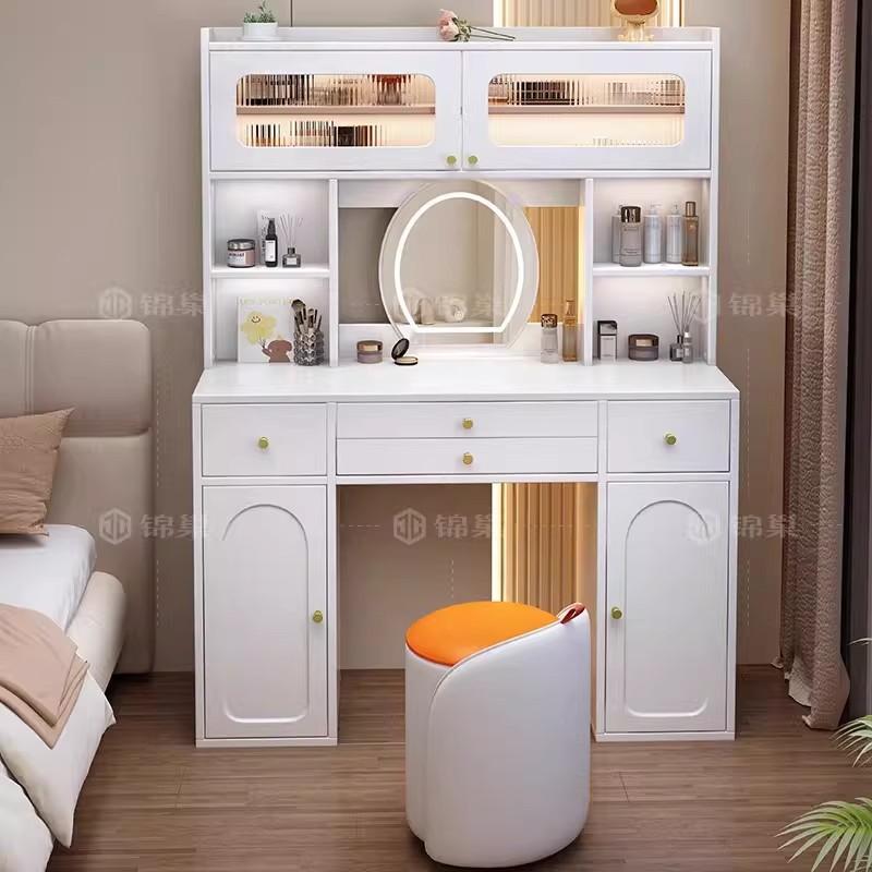 Comodador de dormitorio simple mesa de maquillaje moderna mesa de maquillaje casera francesa mesa de maquillaje cabecera mesa de maquillaje gabinete todo en uno