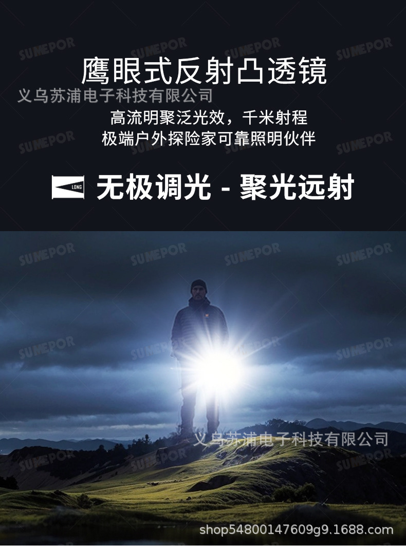 Strong Light Flashlight Sumepu Ultra-Bright Outdoor Laser Wick Long Endurance Long-Range S-P75