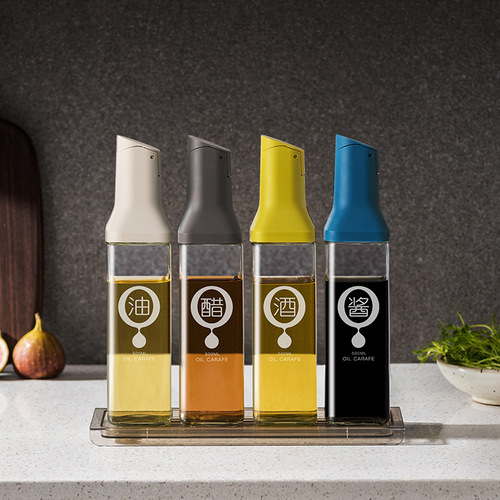 Oil bottle household kitchen glass oil pot sesame oil soy sauce vinegar bottle seasoning bottle seasoning kettle vinegar leak-proof oil tank