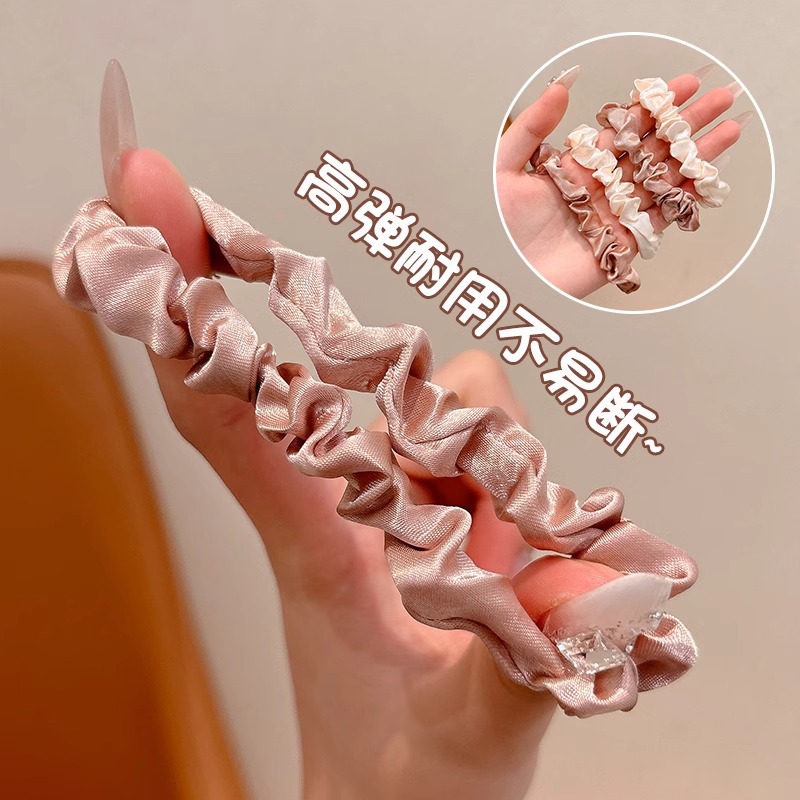 Niños coreanos de alta elasticidad y duradera anillo de pelo de intestino delgado 2024 nuevo estilo de niña simple atar el cabello de banda de goma