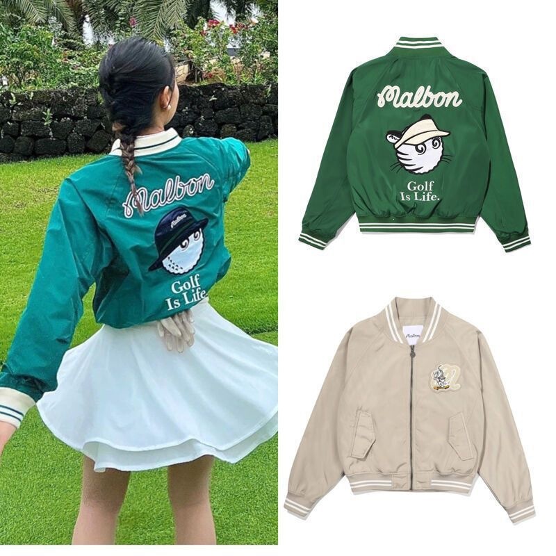 Korean Original Golf Couple Clothing Fashion Jacket Zip-Up Top Baseball Jacket for Men and Women