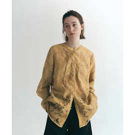Textile Song新中式镂空透视烧花蕾丝衬衫女设计感宽松防晒衫上衣
