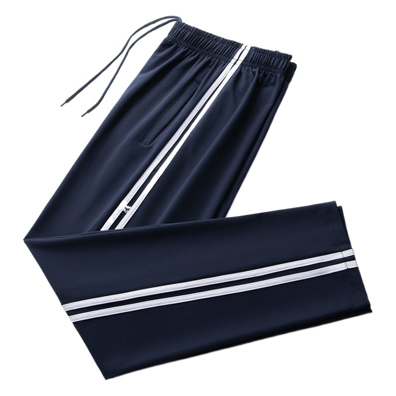 Pure Cotton Super Soft School Uniform Pants Men's and Women's Fleece-Lined Thickened Navy Blue High School Student Pants