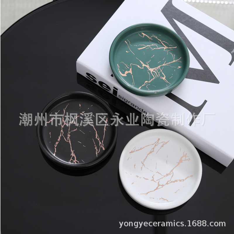 Simple Nórdico Marbling Baño de cerámica jabonera lavado Home Hotel traje de lavado