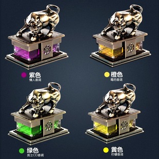 New Wall Street Bull Car Perfume Holder Bronze Bull Car Perfume Retro Bull Perfume Holder Bullish