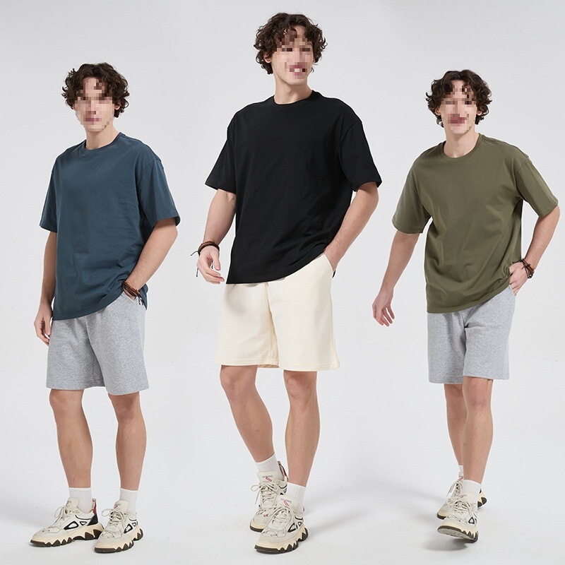220g Combed Cotton Fashionable Short-Sleeved Men's Slightly Dropped Shoulder T-Shirt Sportswear New Summer Solid Color Women's Casual Trendy Wear 220g Combed Cotton Fashionable Short-Sleeved Men's Slightly Dropped Shoulder T-Shirt Sportswear New Summer Solid Color Women's Casual Trendy Wear