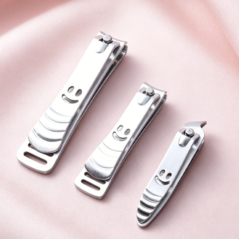 Cross-Border Smiley Face Slanted Nail Clippers, Small Stainless Steel Slanted Nail Clippers, Home Manicure Tools Supply
