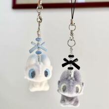 可爱卡通黑白双煞无牙仔个性挂件书包手机钥匙链网红挂饰手机链