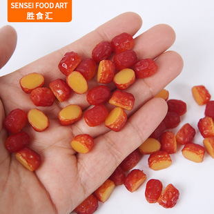 Mini Simulation Food Jujube Miniature Food Play DIY Hand-made Jujube Fake Fruit Props Play Home Toy Props