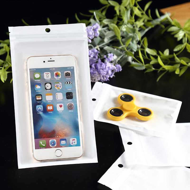 Self-sealing bags, white pearlescent film, yin-yang bone bags, translucent plastic sealable bags, phone case and accessory packaging bags—wholesale