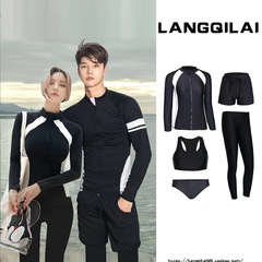 卸売りは韓国のウェットスーツの女性カップルの水着のスーツの長袖のクラゲの服の男性のスポーツのサーフィンの服の浮潜を売ります。