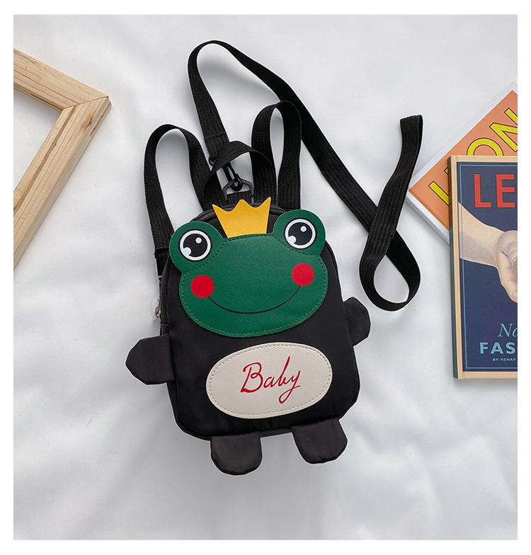 Kindergarten schoolbag for children, boys and girls, 1-3-5 years old, anti-wandering rope, cute frog, double-shoulder baby small backpack undefined