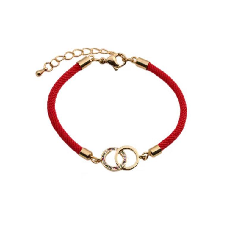 Copper Zircon Geometry Bracelet Fashion Tree of Life Star Aircraft Bracelet Wholesale