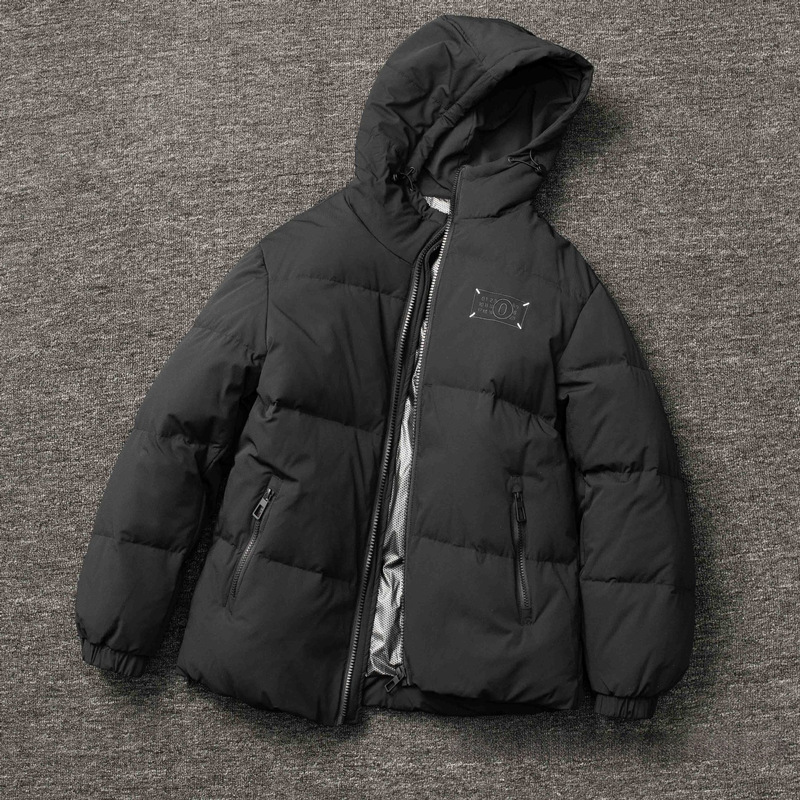 24 Winter European Goods Margiela down Jacket Men's Trendy Embroidered Jacket Men's Live Supply Warm White Duck down Filling