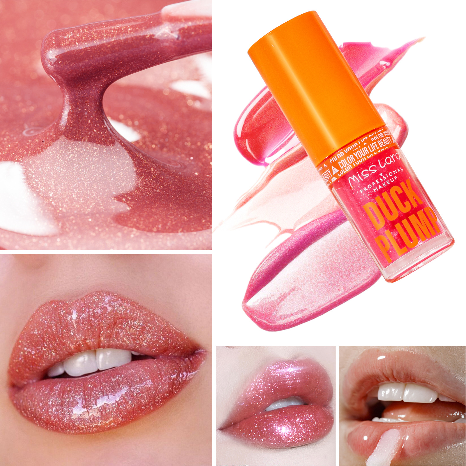 Miss Lara transfronteriza hidratante y abundante miel de labios fina brillante con maquillaje de color no volante polvo de labios grandes brillo de agua labial image 2
