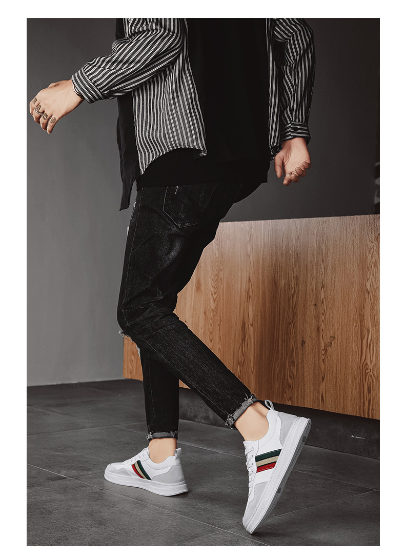 Herbst koreanische Mode lässige Turnschuhe neue Herren All-Match-Leder weichen Boden weiße Schuhe trendige Schuhe_voghion.com