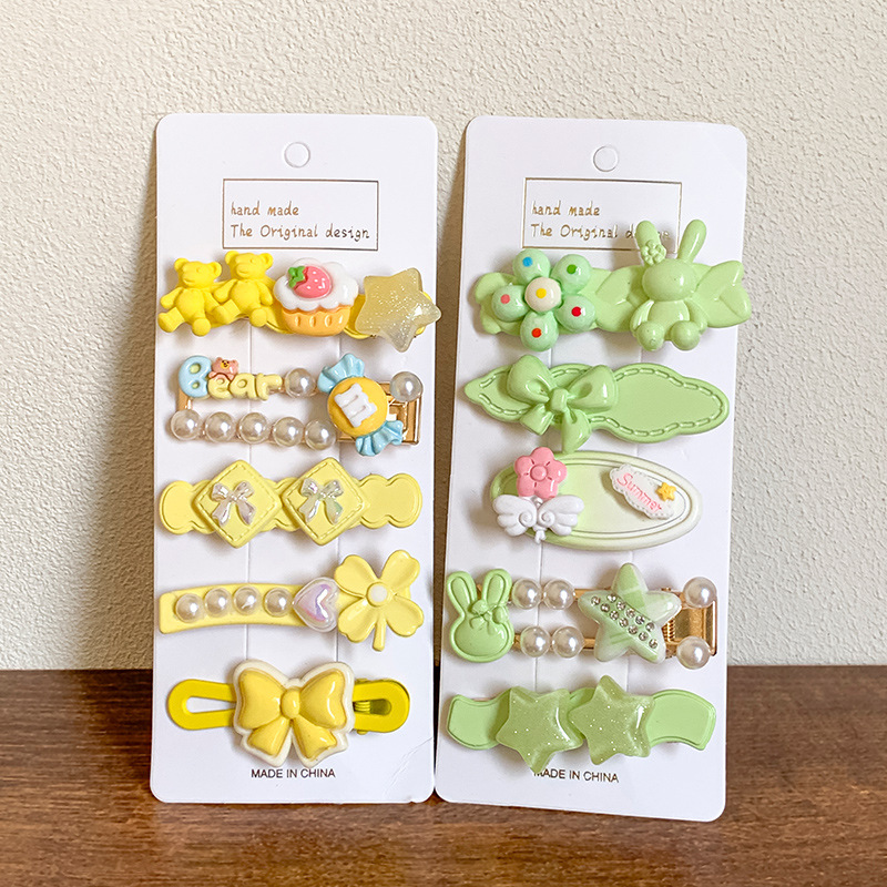 Ventas directas de fábrica 2025 nueva horquilla de color para mujer nueva pinza de flequillo lateral linda horquilla rota pinza de una palabra dulce