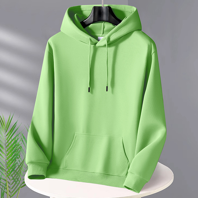 厂家直销连帽卫衣团体服上衣活动服宽松外套抹茶上衣帽衫复合华棉