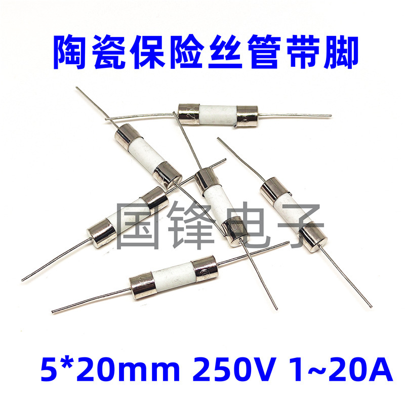 Ceramic fuse tube 5 * 20mm with lead pin F1/2/3/5/8/10/12/15/20AL250V induction cooker Ceramic fuse tube 5 * 20mm with lead pin F1/2/3/5/8/10/12/15/20AL250V induction cooker