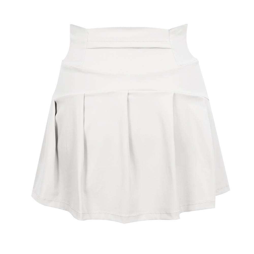 Falda de tenis de nailon estilo Lulu, de alta elasticidad, de seda helada, fina, transpirable, antiexposición, para yoga y deportes, para mujer.