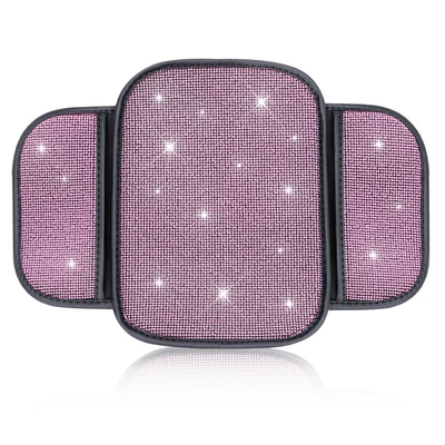 Armrest Box Mat, Creative Diamond-Encrusted Armrest box - storage-bag-style-black-pink-diamond