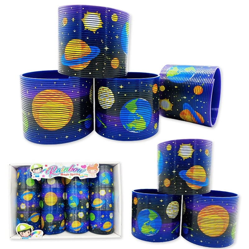 Пластиковый космический Slinky, эластичное кольцо, Дженга, игрушка, 7.5 см, оптом