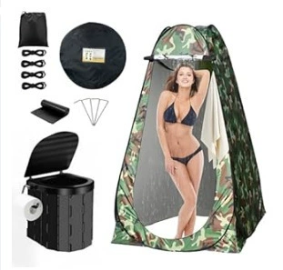 Kempinq və səyahət, Outdoor Emergency New Portable - single-14m-window-army-green-camouflage-toilet-paper-hook-style-black-toilet