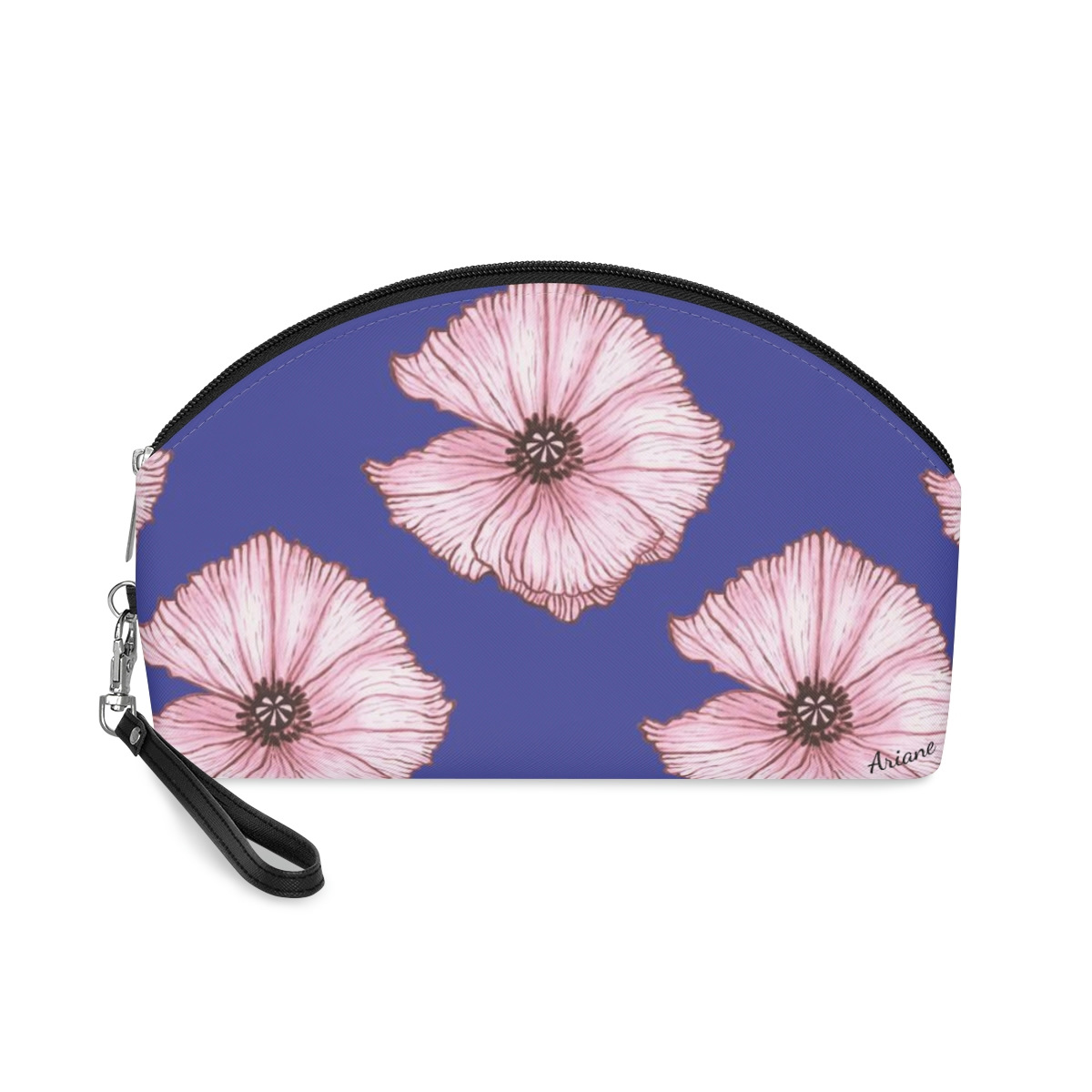 New PU leather makeup women's storage large capacity cosmetics portable bag, flower pattern_voghion.com