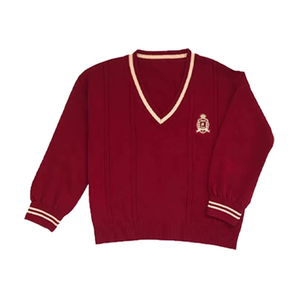 Red long-sleeve, sweater