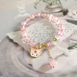 New Sanrio Color Bracelet Student Beaded ins Bracelet Yugui Dog Glazed Beaded Girls Jewelry Wholesale