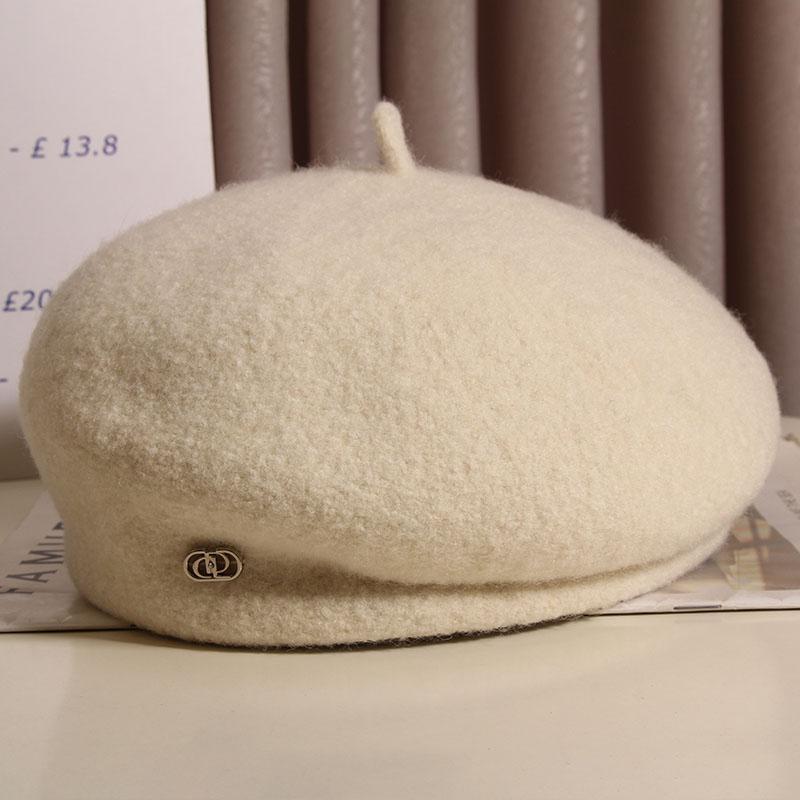 French Retro Wool Beret For Women Elegant Winter Accessory_voghion.com
