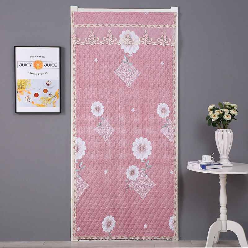 X5L Double-Sided Cotton Door Curtain Thickeneded Household Punch-Free Bedroom Partition Curtain Autumn and Winter Quilted Insulation and Wind Protection