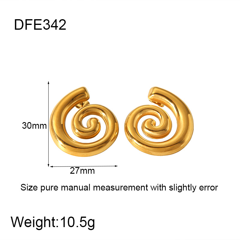304 Stainless Steel Material 1 Pair Simple Style Geometric Conch Solid Color 304 Stainless Steel Ear Studs