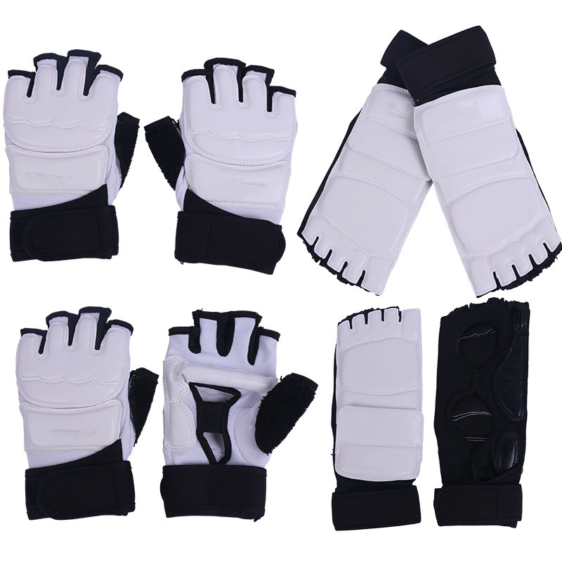 Taekwondo Foot Protection Gloves Competition Training Half Finger Protectors Full Set of Hand and Foot Protection Gloves