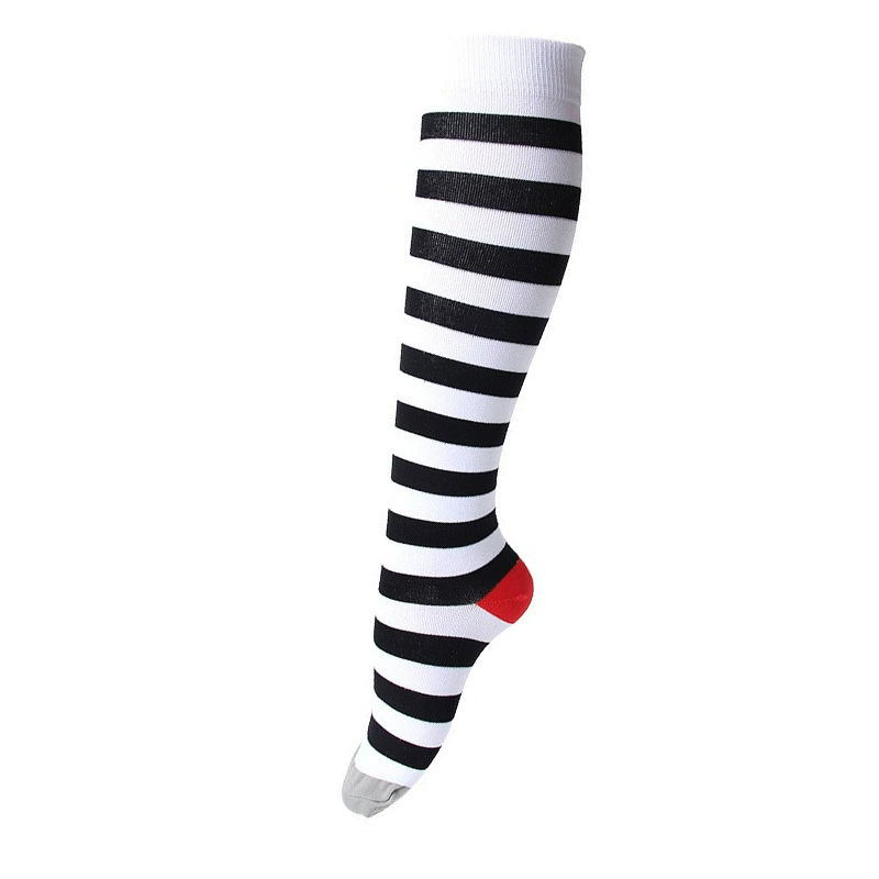 Compression Running Socks, Unisex Jacquard Knee-High Socks, Multiple Patterns, S/M & L/XL