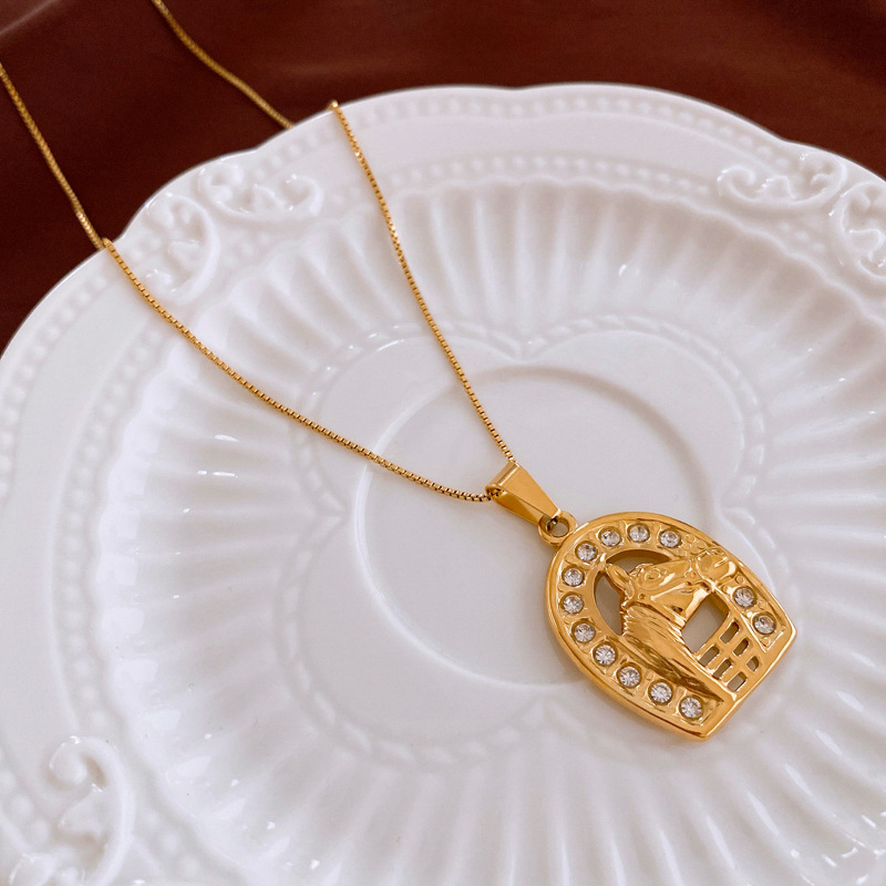 10g Weight PVD Coated Gold Plating Process Golden Plated Plating Material 304 Stainless Steel Pendant Material Double Layer Necklaces, Pendant Necklace, Necklace Classification 304 Stainless Steel Chain Material cable chain, snake chain Chain Type 1 Piece Quantity Daily, Street Occasion 304 Stainless Steel Material Geometric, Letter, Rose Pattern Women's Gender Vintage Style, Classic Style Style Plating Craft Wholesale Jewelry Vintage Style Classic Style Geometric Letter Rose Titanium Steel Plating Cable Chain Snake Chain Double Layer Necklaces Pendant Necklace Necklace 8