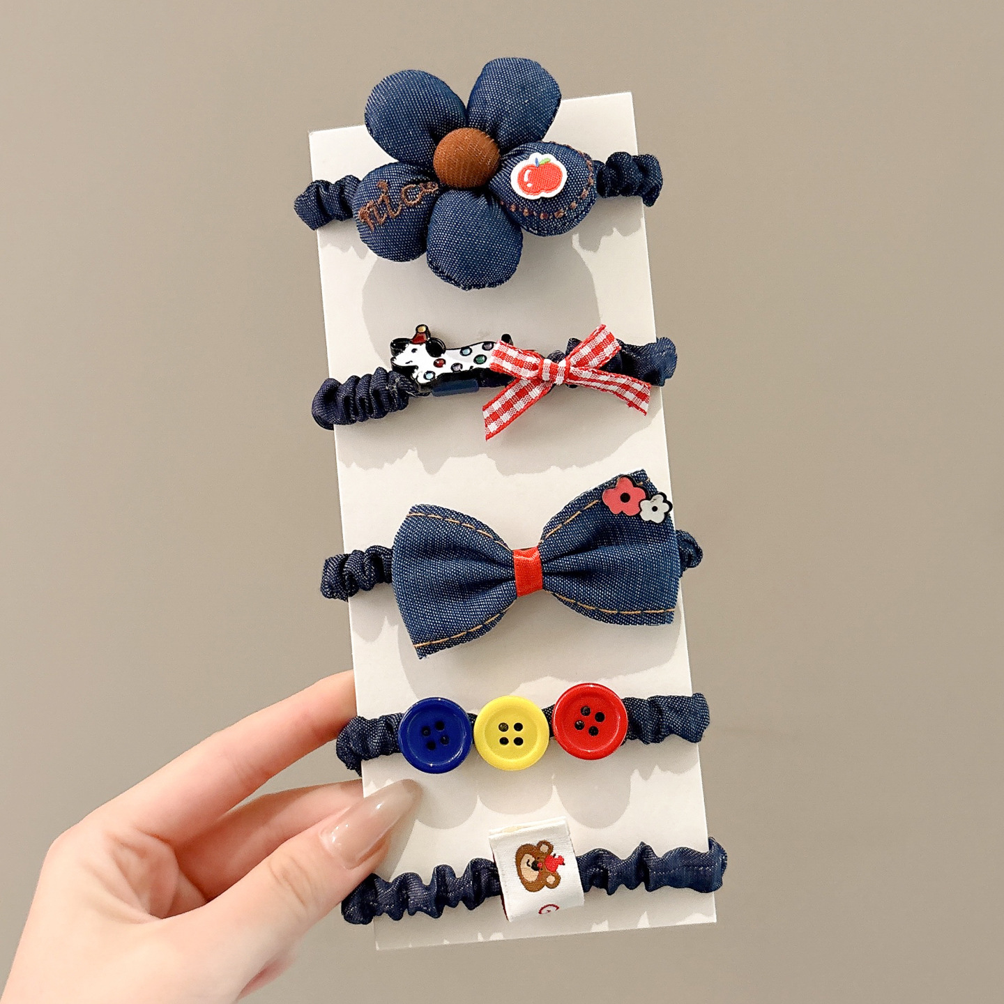 Tejido de vaquero no daña cabello cuerda de cabello niñas lindos anillo de cabello joyas de cabello de cola de caballo