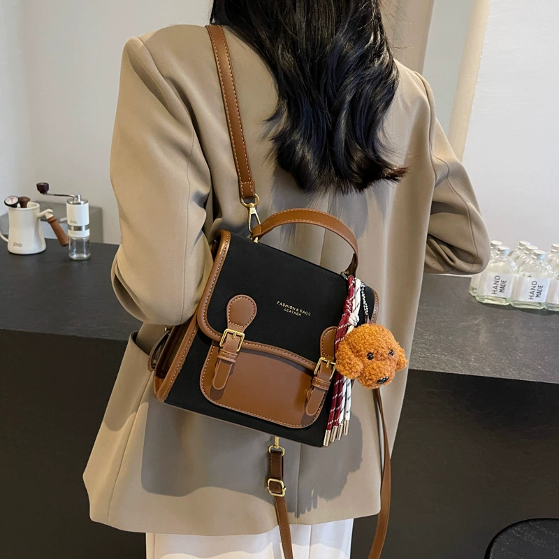 Retro matte fashion backpack, versatile everyday shoulder bag for leisure - various colors, pendant options