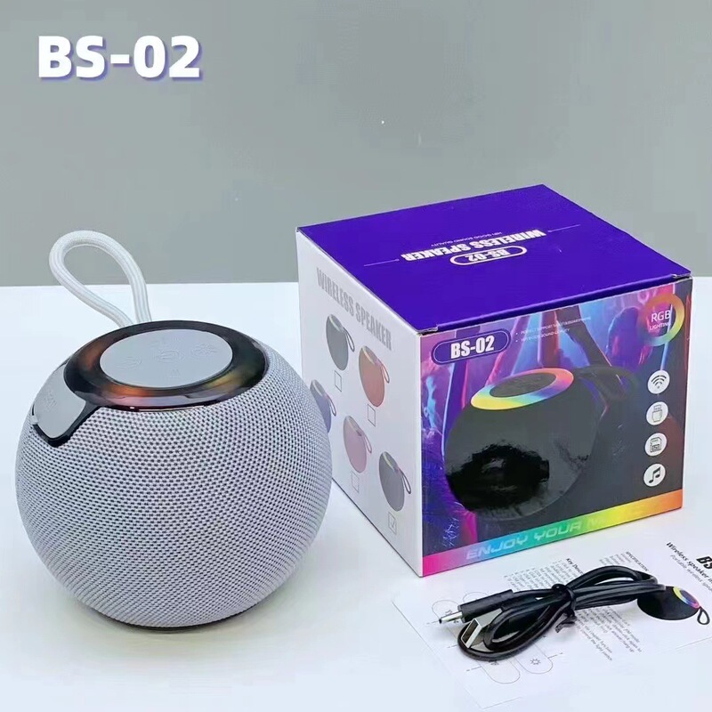 外国貿易の新型のBS-02のブルートゥースの音響の屋外のまぶしい色の明かりの無線はサブウーファの携帯用カードのスピーカーを持ちます。|undefined
